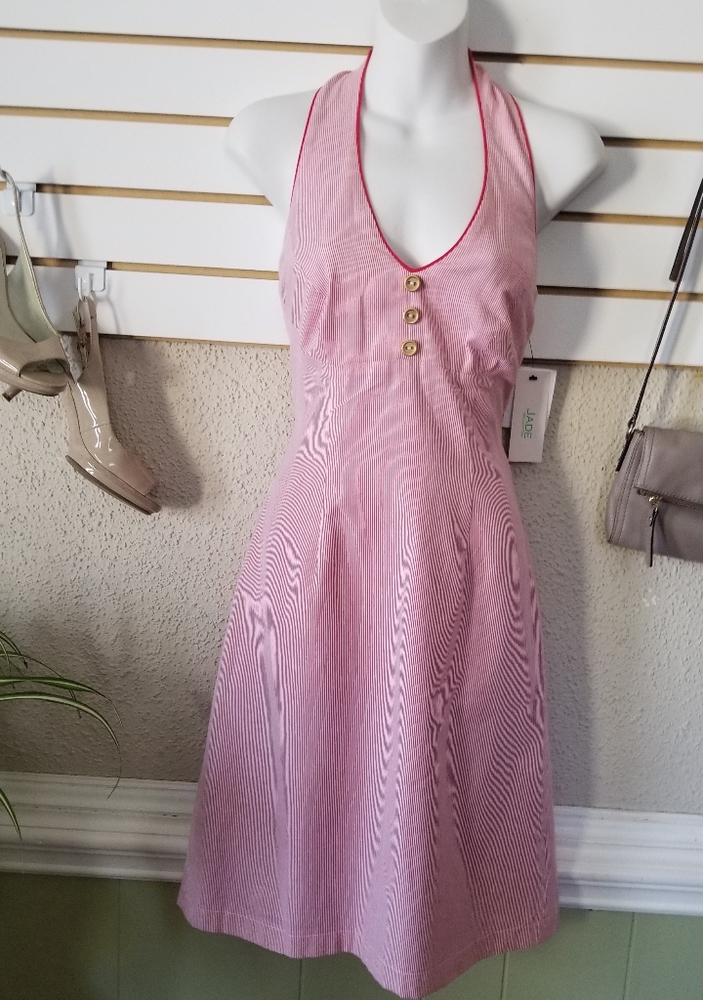 Jade Melody Red Striped Halter dress NWT size 2